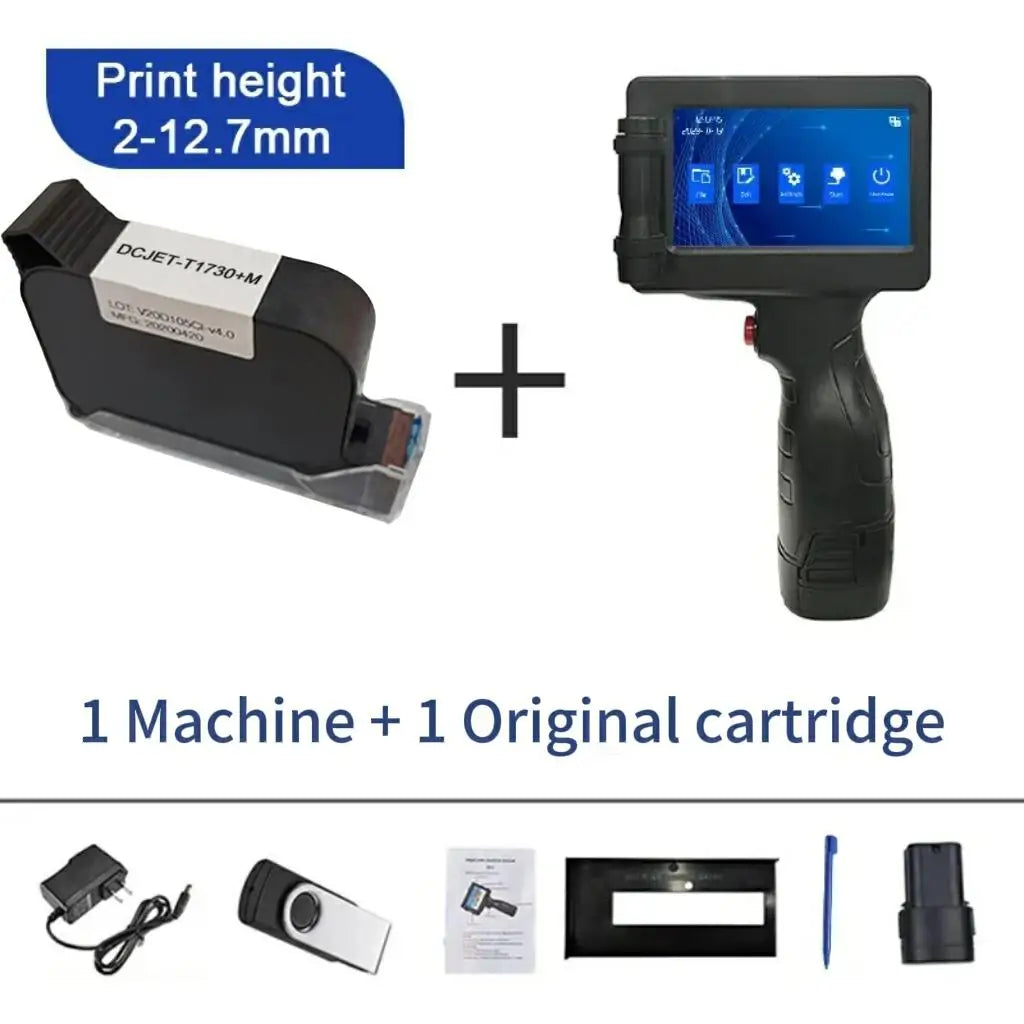 Phezer 12.7mm P17 Handheld Inkjet Printer Portable Label Printer Expiry Date Expiration Batch Code Logo QR Barcode 28 Languages