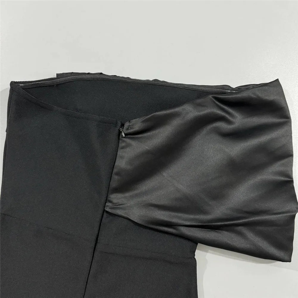 Women Sexy Off Shoulder Bandage Dress Beading Patchwork Clothes Club Party Celebrity Elegant Dresses