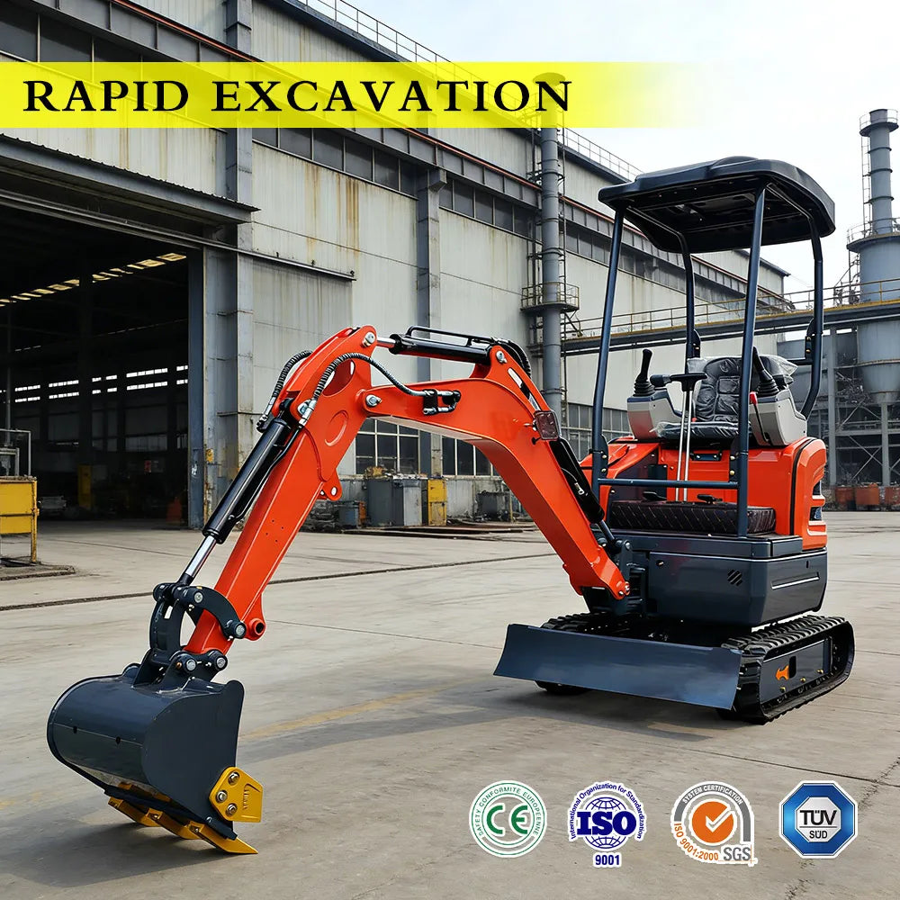 Mini Digger 0.8-2 Ton For Trenching Digging Grading Multi Scene Small Excavator For Kubota Engine CE/EPA Certified Safe Operatio