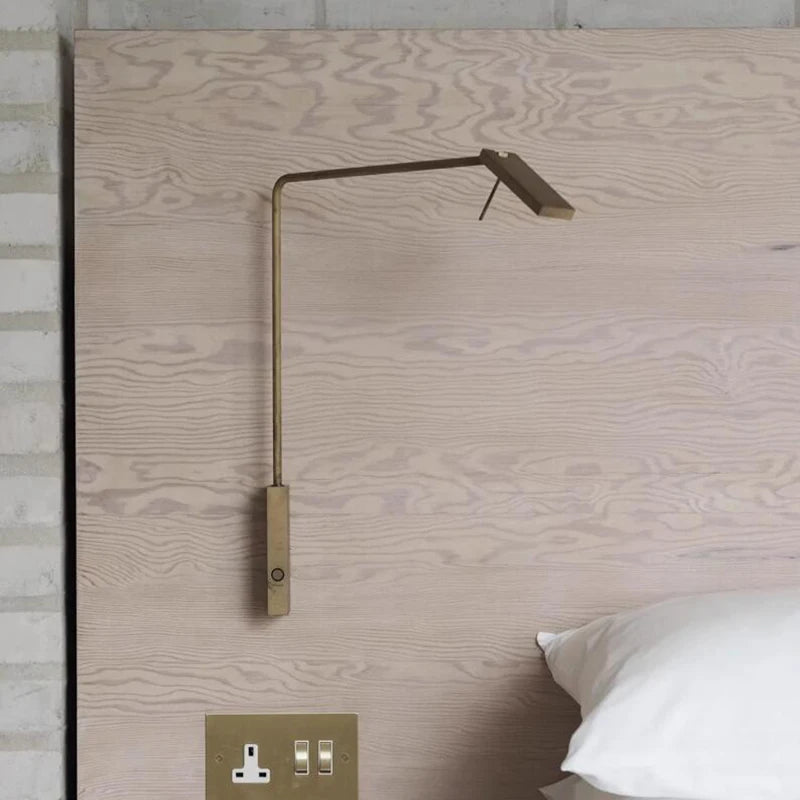 Dimmable Wall lamp for Bedroom Adjustable Wall Sconces Matte Gold Wall light fixture For Bedside Office Modern Sconce Lighting