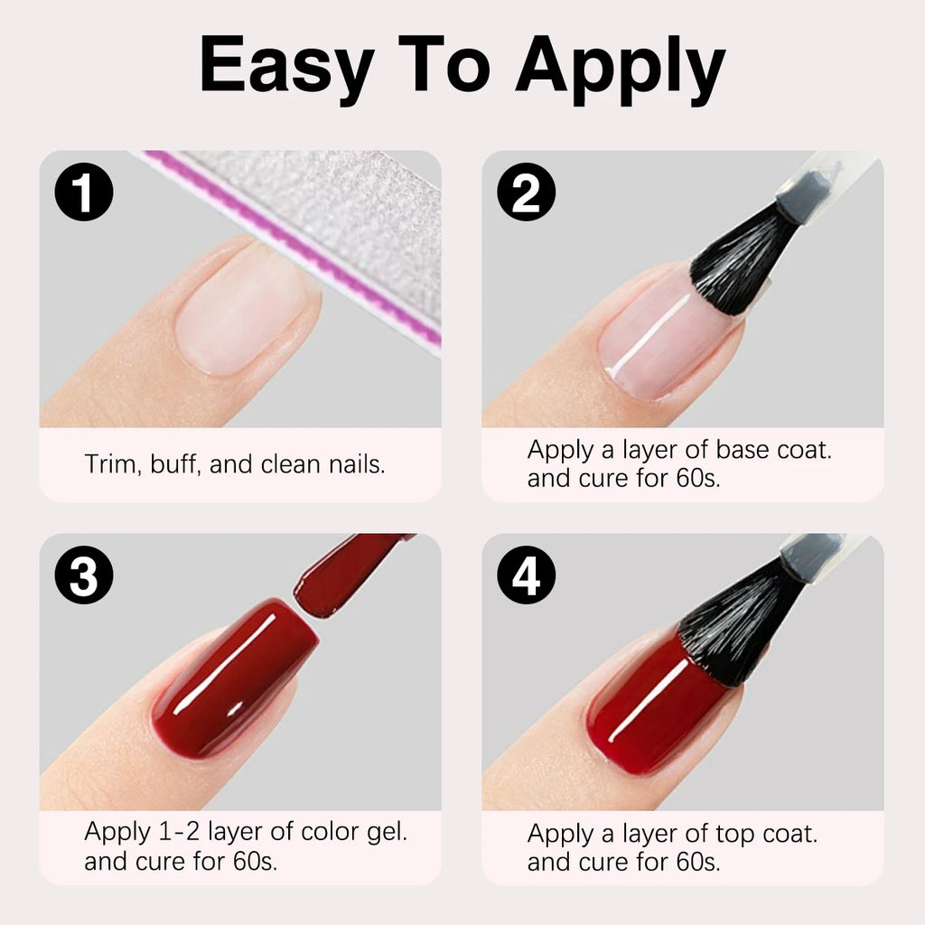 Hassleless Crystal-Coating Gel Top Coat — Upgraded Ultra-Glossy Finish, Stain-Resistant & Scratch-Resistant / Base Coat