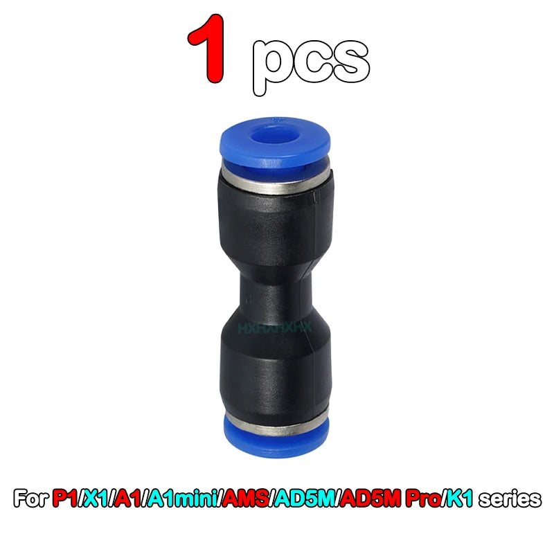 5/10pcs for Bambu Lab PTFE Tube Pneumatic Connector 3D Printer X1 X1C P1P P1S A1 1.75mm Filament Extruder 3D Printer Parts