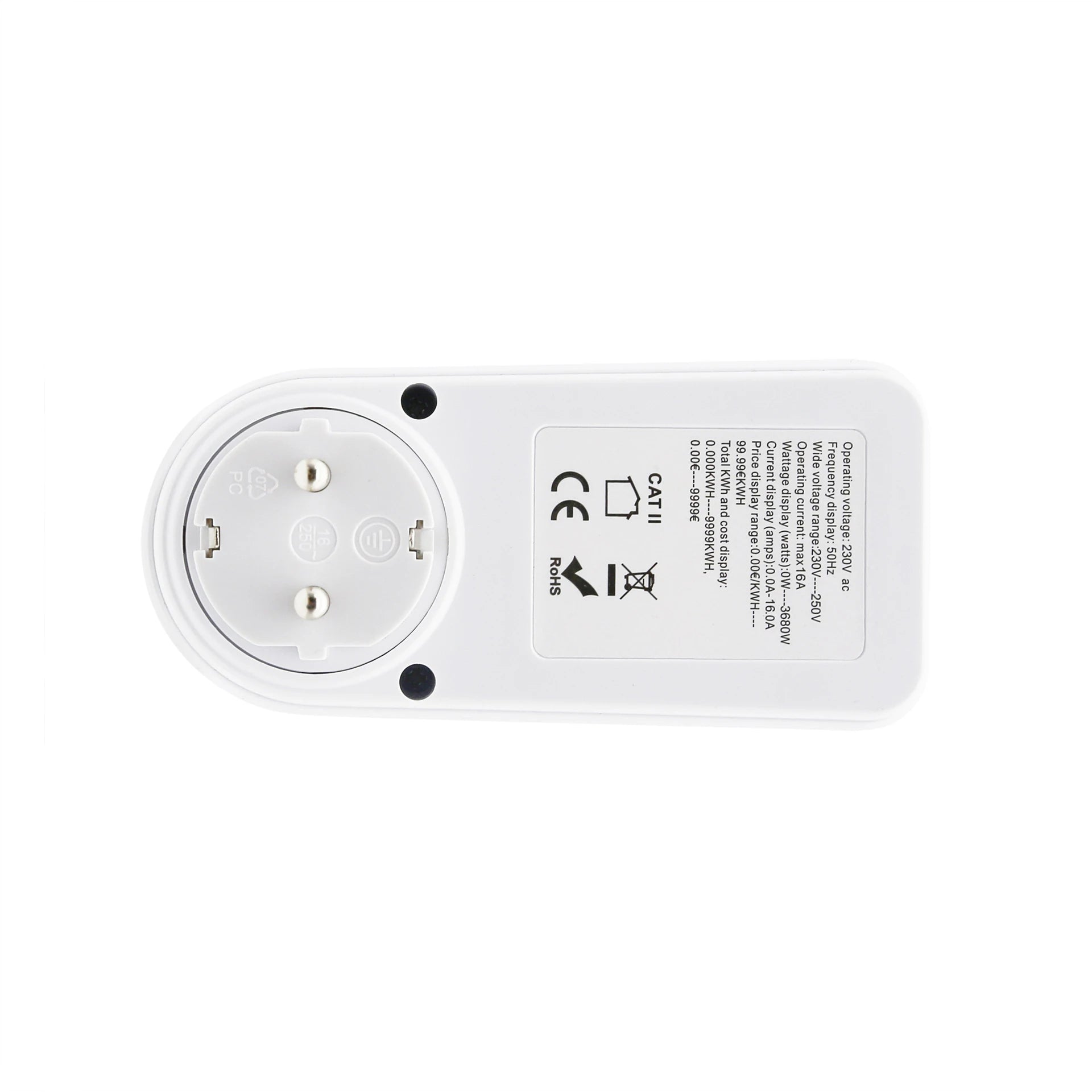 LCD Digital Display Electrical Energy Monitor Socket Backlight Watt Meter Socket EU Plug Real-time Wattage Voltage AMP Meter