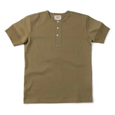Bronson Vintage Short Sleeve Henley T-Shirt Retro Style Mens Cotton Tee Shirt
