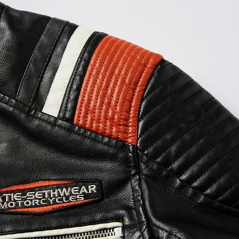 Spring Outdoor Casual Motor Biker PU Leather Jacket Men Fashion Leather Jacket Men Autumn Motorcycle Slim Fleece Jacket Coat Men