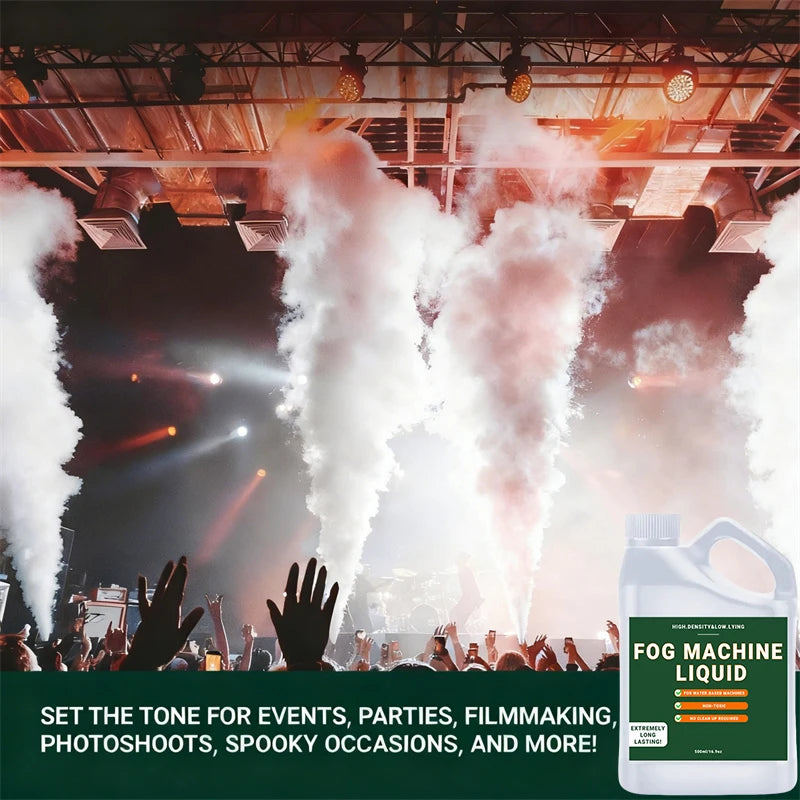 Smoke Fog Machine Liquid - High Density & Long-Lasting Fog Juice for Christmas, Performance Party, New Year's events and Concert