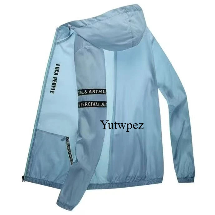 UPF50+ Summer Sun Protection Clothing Men's Casual Waterproof Quick-drying Bicycle Hooded Jacket Hiking Thin Skin Windbreaker
