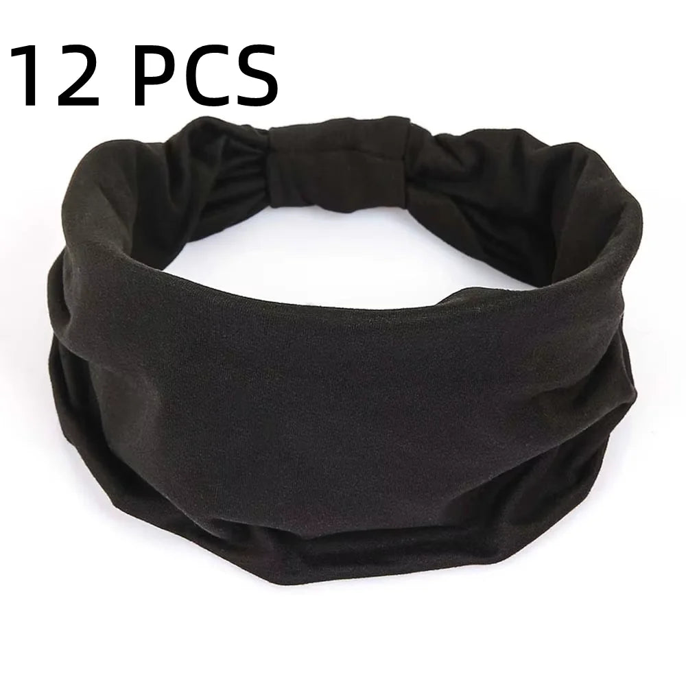 Wide Headbands For Women Non Slip Soft Elastic Hair Bands Yoga Running Sports Workout Gym Head Wraps Turbans Bandana
