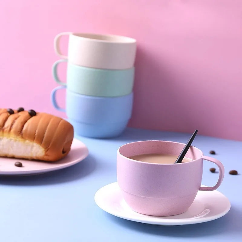 4pcs/set, Multi-functional Minimalist Coffee Drink Cup, Portable Colorful Cup, Simple Large Drink Cup