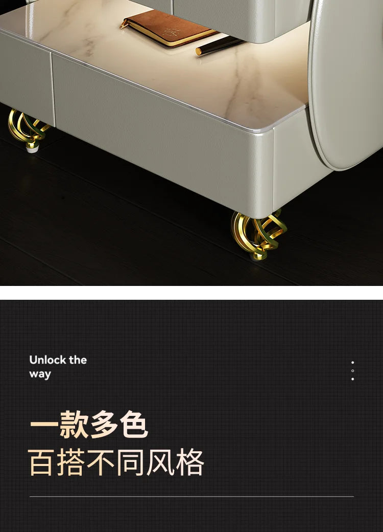 Modern Aesthetic Nightstands Wireless Charging Design Minimalist With Light Bedside Table Elegant Trendy Cajoneras Furniture