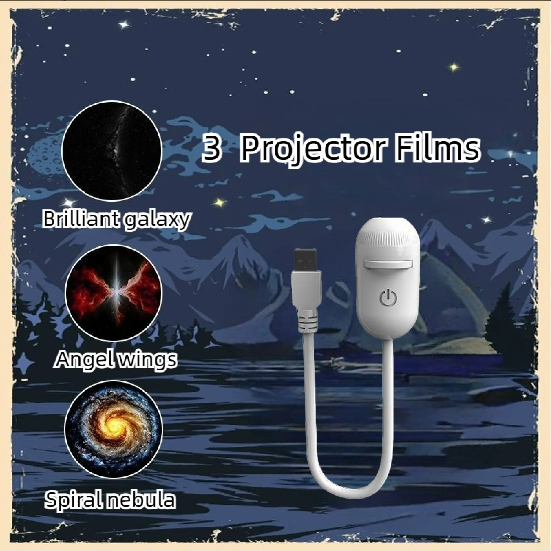 2-in-1 Mini Galaxy Star Projector Night Light – Starry Sky Ambient Lamp for Bedroom Sleep & Decoration