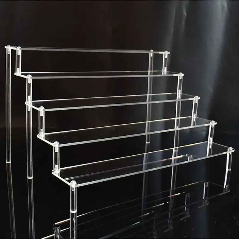 Home Multi Layer Ladder Storage Rack Handmade Blind Box Doll Display Rack Cosmetics Wallet Jewelry Trapezoidal Display Rack
