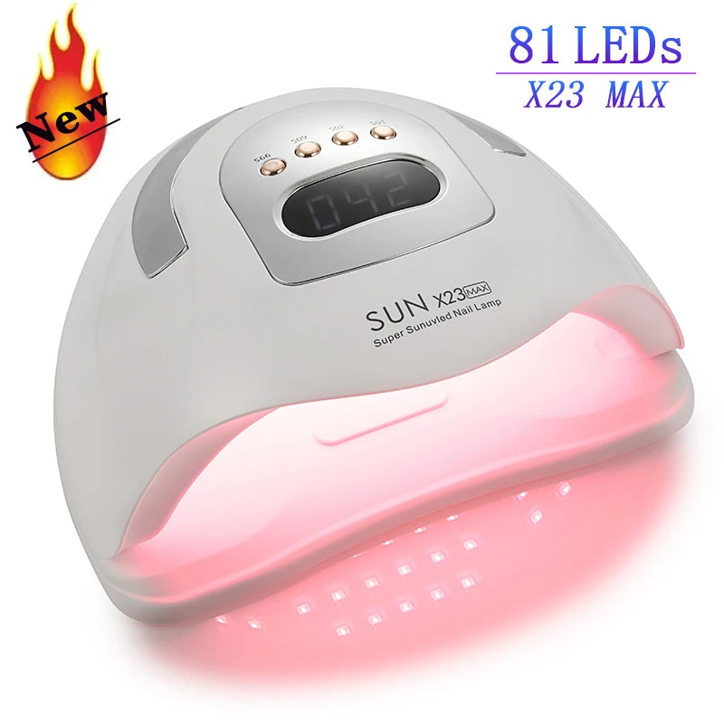 SUN X27MAX New 81LEDs UV LED Nail Lamp Powerful Nail Dryer for Gel Polish Professional Nail Art Manicure Lamp for Home and Salon