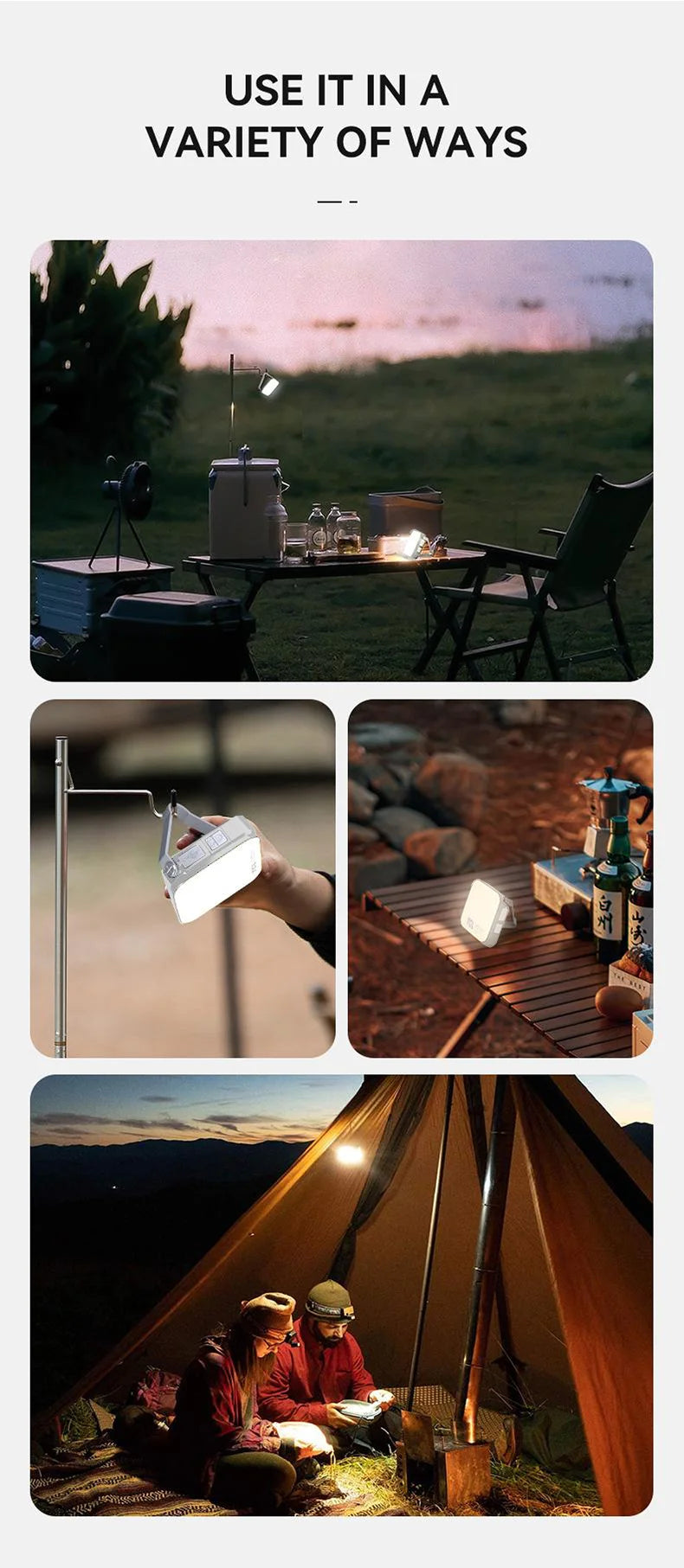 Warsun CP36 Camping Lights SMD Rechargeable Outdoor Hanging Lights Portable Fill Light Work Maintenance Lighting