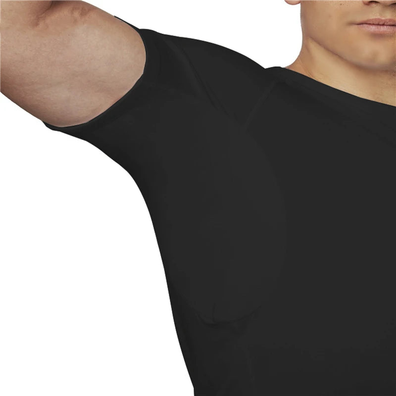 Wholesale Sweatproof Undershirt Men With Underarm Sweat Pads T Shirt Slim Fit V Neck