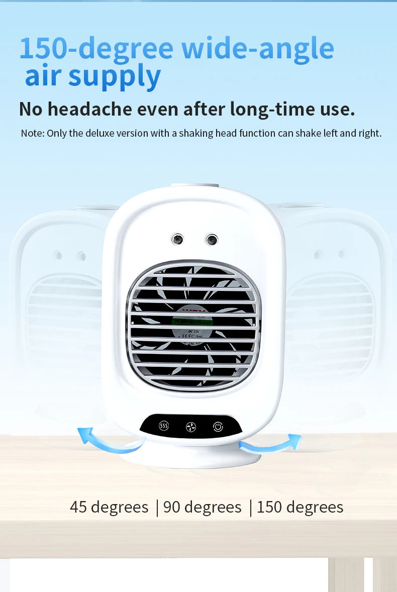 2026 New Portable Home Mini Air Conditioner Fan Spray Cooling Humidifier Desktop Mobile Cold Wind Machine