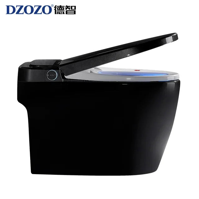 110V Modern Home Hotel Sanitary Ware Electric Closestool Smart Toilet Bowl Bidet Automatic Black Bathroom Toilet