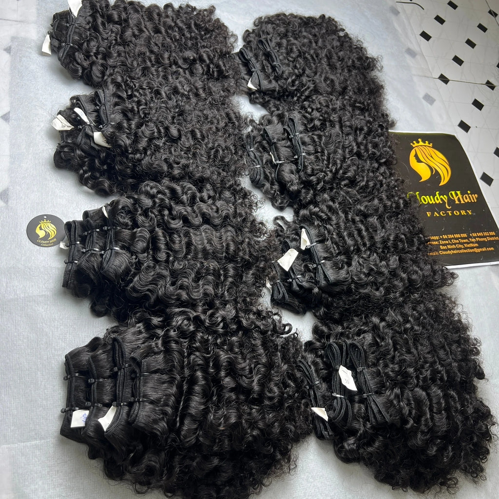 Raw Vietnamese Remy Human Hair Bone Straight Weft Bundles Double Drawn 14 Inches Tangle Free Factory Price Hair Weaving