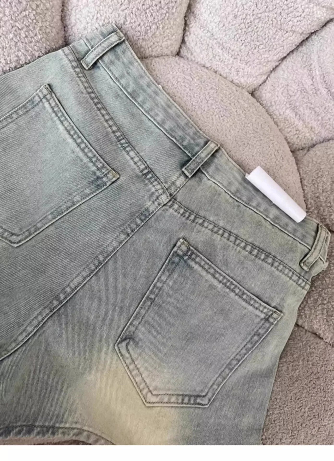 Retro denim skirt women's summer new high-waisted hip-wrapped a-word short skirt pants