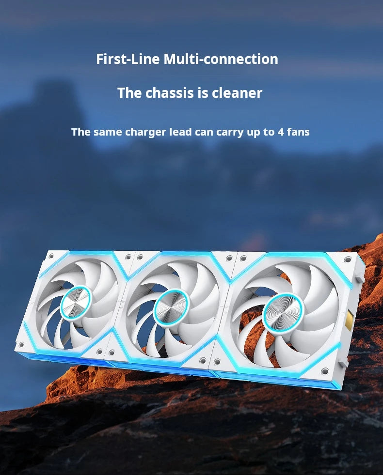 Guangchi V2 building block fan, 120mm case fan,12025 water-cooled fan, 5V ARGB light-emitting fan, convenient for combination.