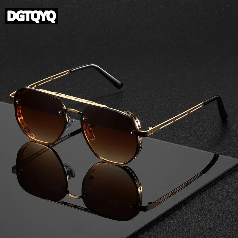 2026 New Classic and Fashionable Double-beam Metal Sunglasses, High-end, Simple and Versatile Sun Glasses for Man Women