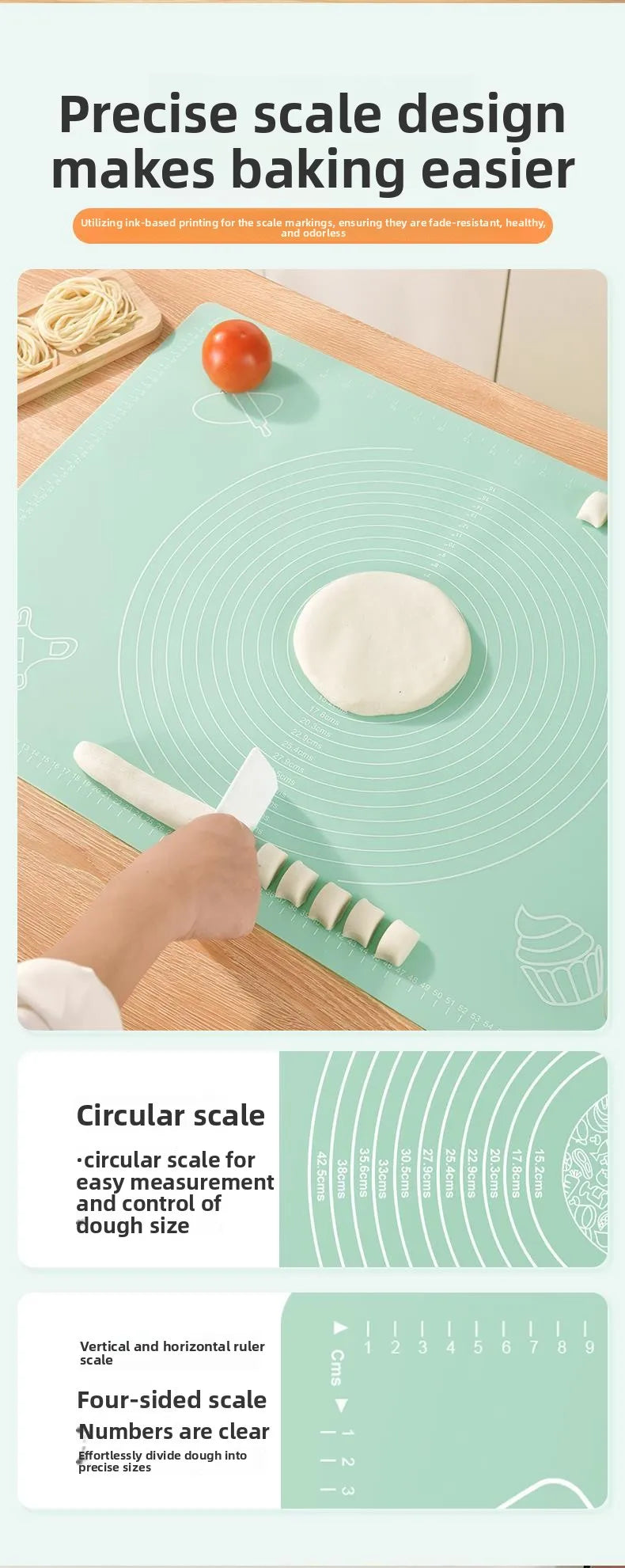Silicone Baking Mat Pizza Dough Mat Pastry Kitchen Gadgets Cooking Tools Bakeware Kneading Accessories