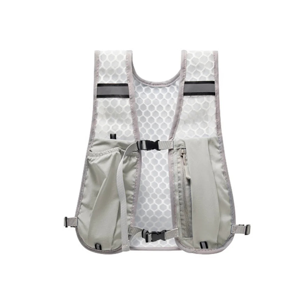 Running Water Bottle Storage Vest Lightweight Running Vest Reflective Safe Hydration Water Chest Pack Sports With Phone Holder
