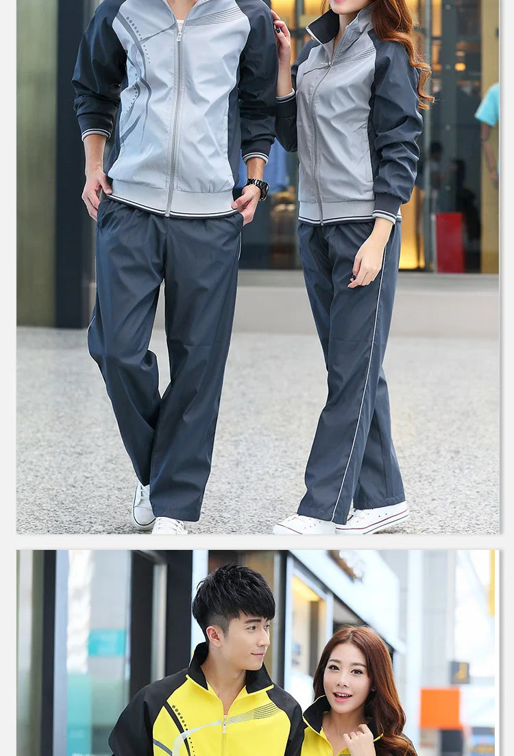 Spring and Autumn Couple's Sports Suit Men's and Women's Running Suit Two-piece Training Suit Fast Shipping