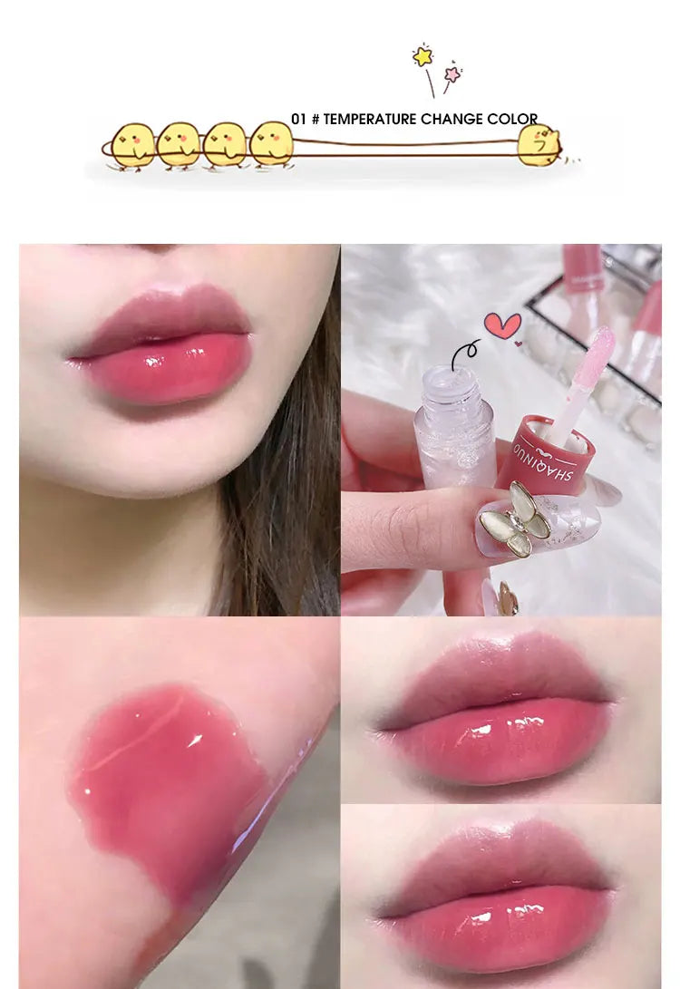 Shuiguang capsule lip honey kit moisturizes and moisturizes the mirror surface sparkling colorless transparent glass lip oil