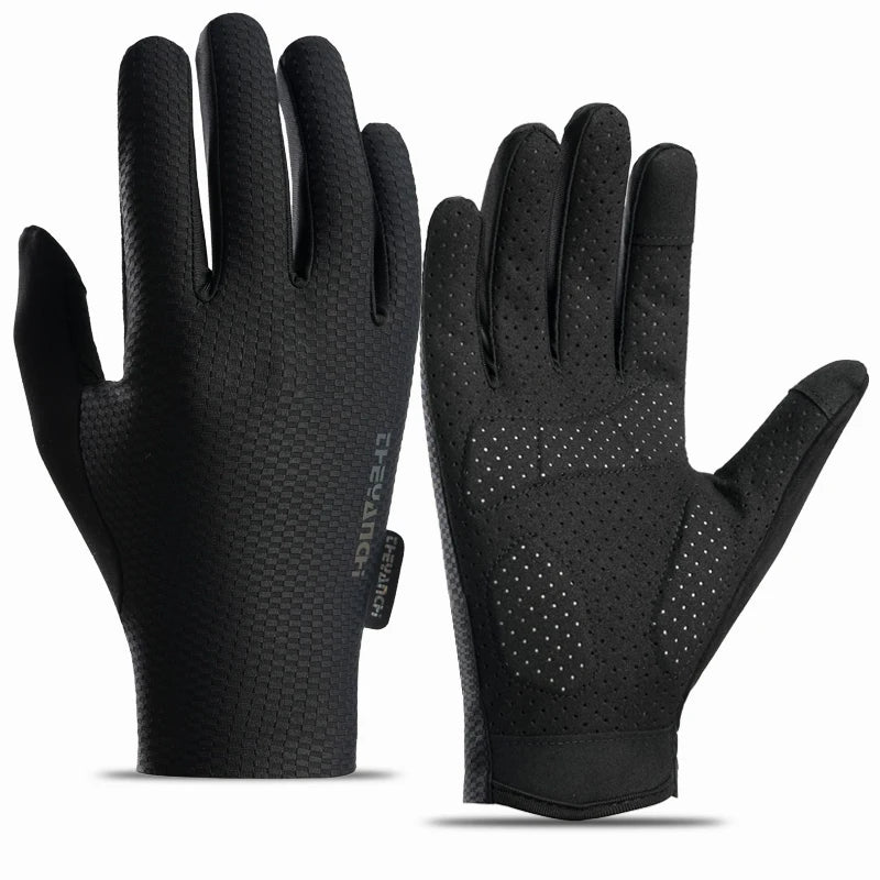 LOOGDEEL Cycling Gloves SBR High Elasticity Shock Absorption Cycling Gloves Lightweight Breathable Non-slip Full-Finger Gloves