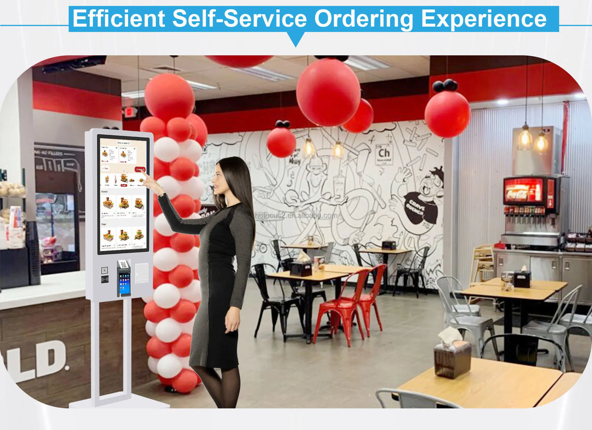 202627-Inch Self-Service Fast Food Payment Kiosk Touch Screen Cinema Ticket Vending Machine With SDK Function