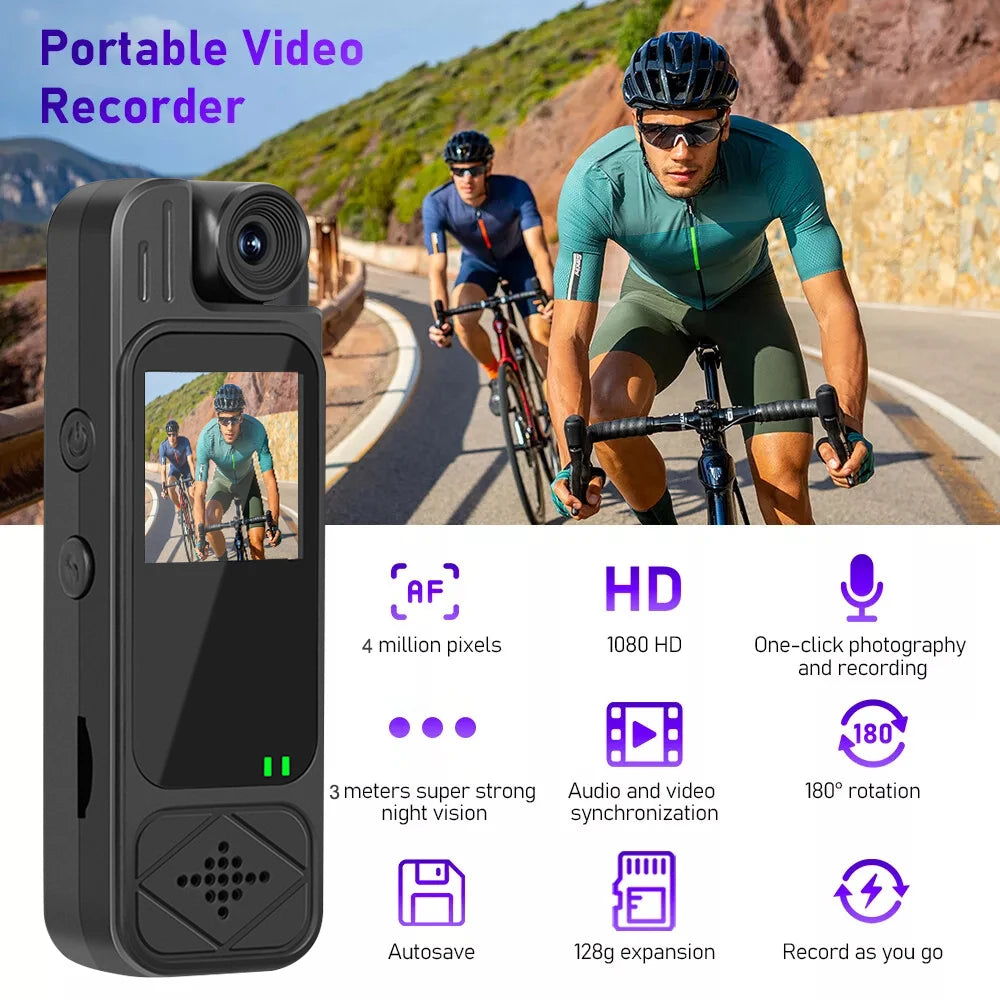 Mini Body Camera 1080P HD Sports Camera Infrared Night Vision Digital Video Recorder 1.3 Inch Bodycam Police Small Camcorder