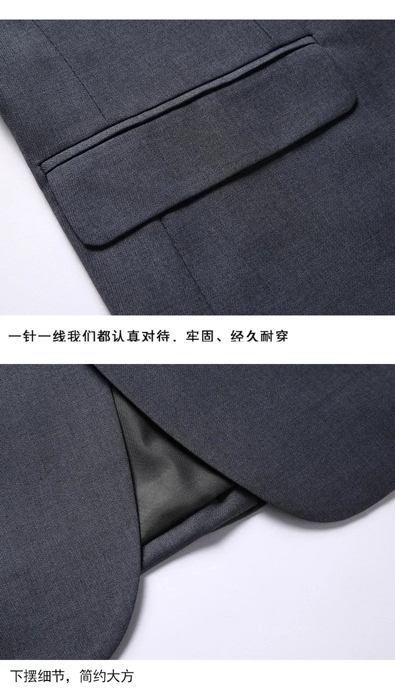 Suit Fashionable Formal Outdoor Gentleman Solid-color Men's Business Wedding Hosting Banquets Casual British Style Fitted Gentle