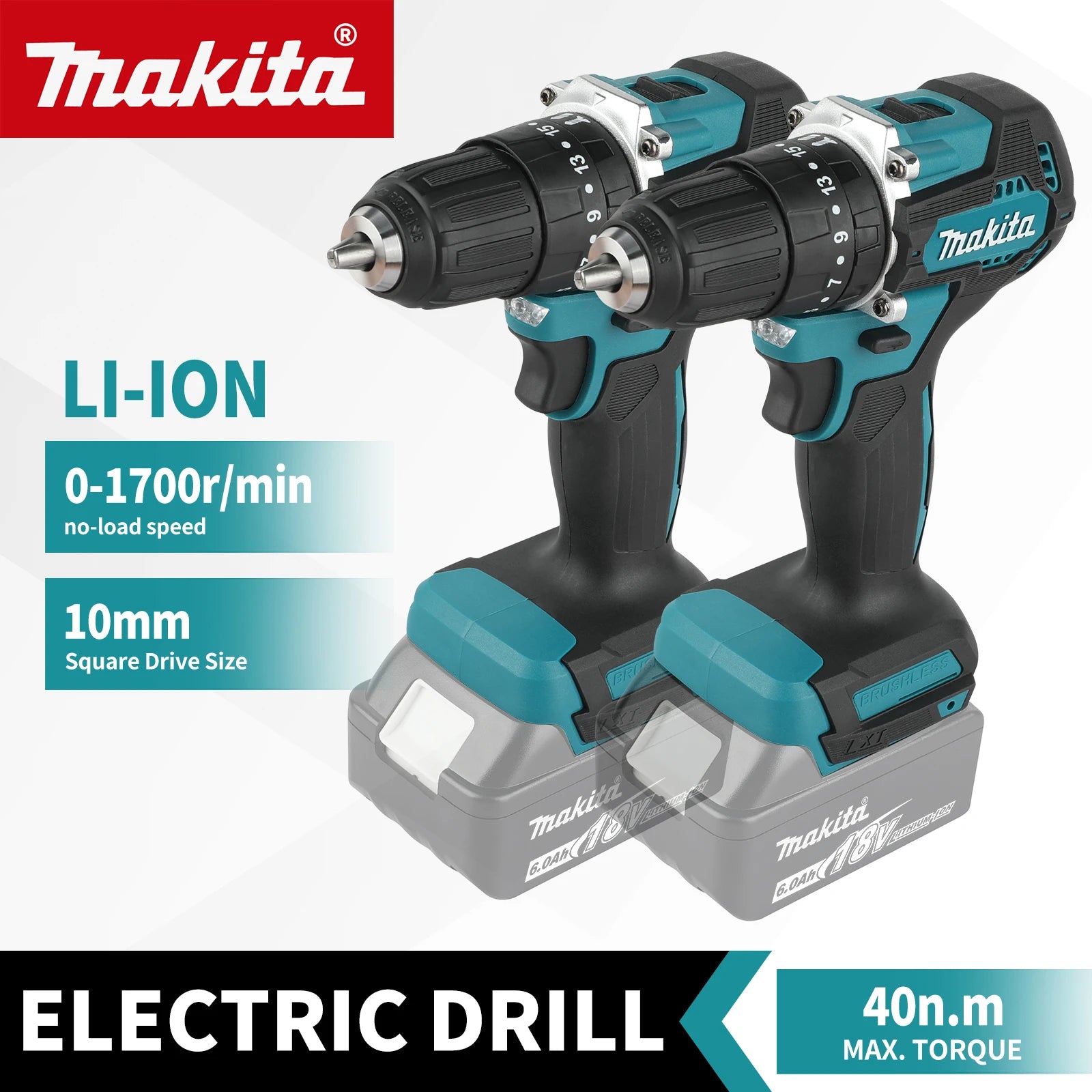 Makita DDF487 Brushless Cordless Drill 18V Battery 0-500/1700RPM Dual Speed for DIY and Professional Drilling tasks tools