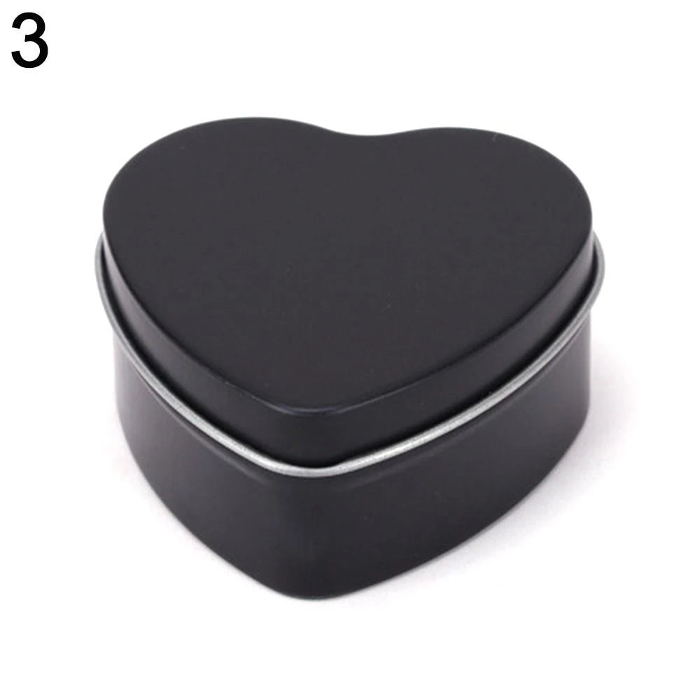Heart Shape Metal Box Aluminum Tin Jar for Cream Balm Nail Candle Cosmetic Container Refillable Tea Cans Candy Packaging Box 1Pc
