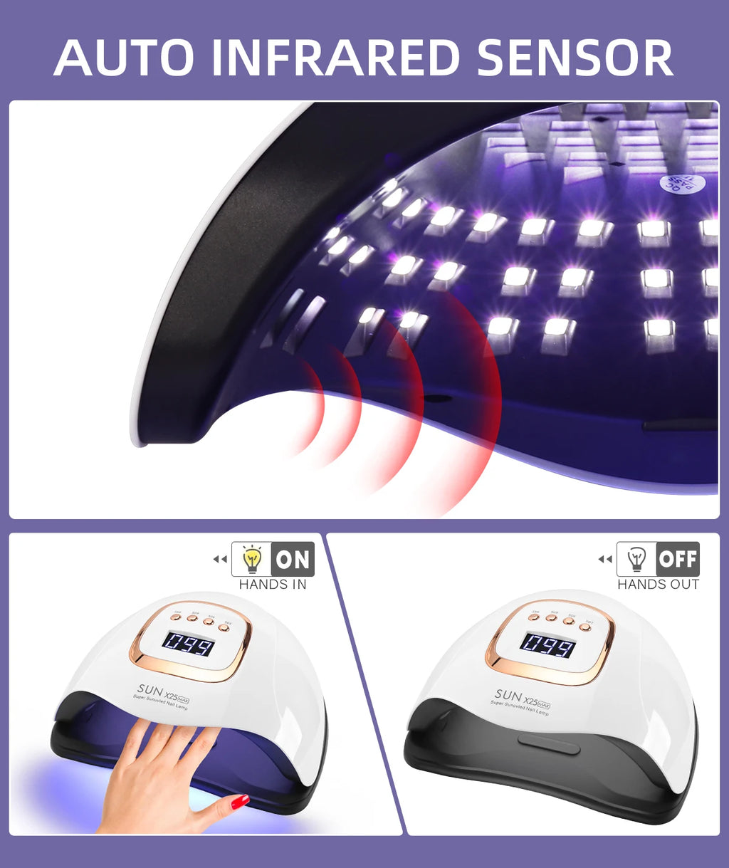 81LEDS UV LED Nail Lamp With Automatic Sensor 4 Timer Settings For Gel Polish Professional 380W Nail Dryer For Manicure Salon