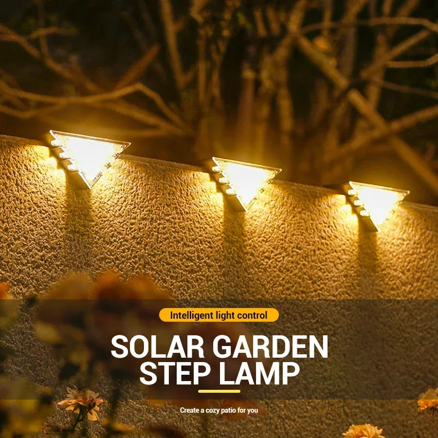 Solar Stair Lights Solar Step Light Outdoor Anti-theft Waterproof IP67 Decor for Garden Stair Deck Front Porch and Patio