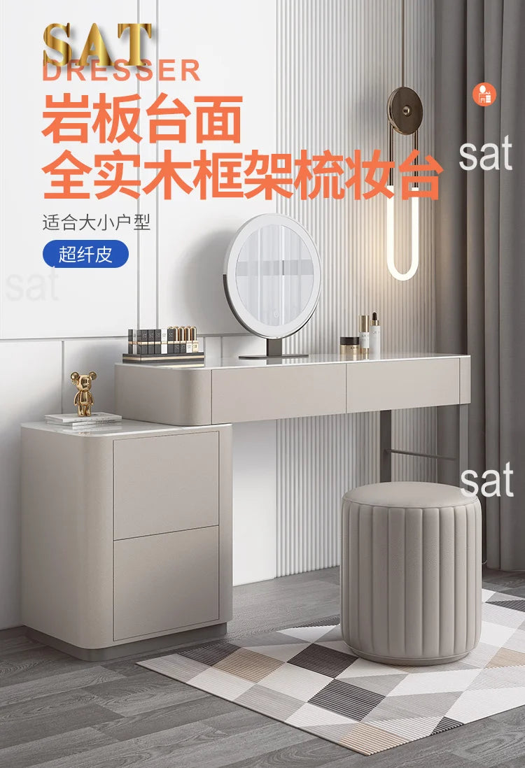 Modern Vanity Table with Mirror & Storage