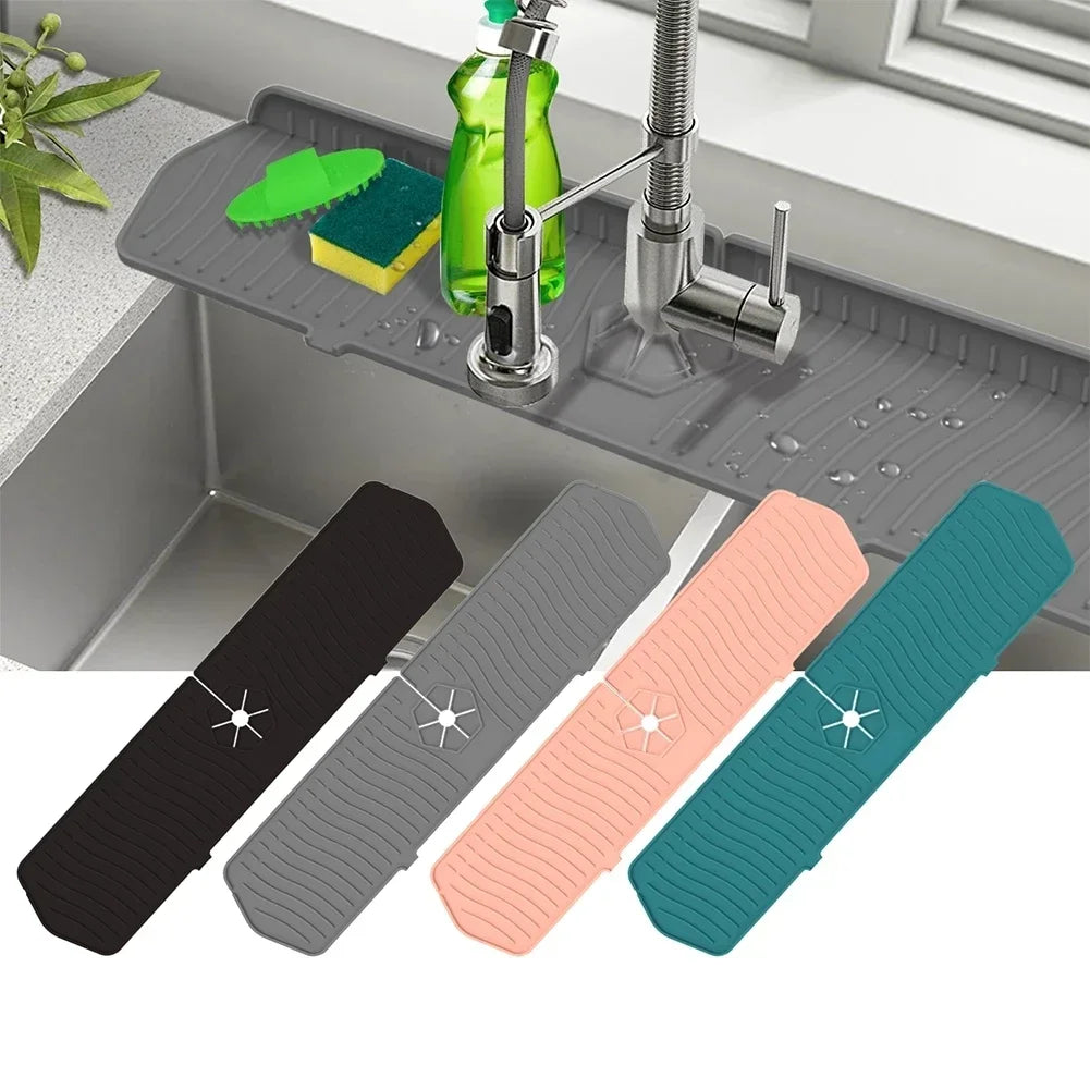 Kitchen Long Silicone Sink Faucet Mat Splash Guard for Absorbent Sink Countertop Protectors Mat Kitchen Gadgets