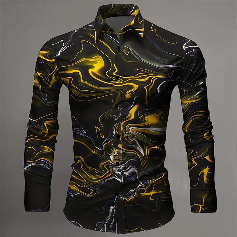 Men's Tops Suit Lapel Splash Paint Shirt Fashion Men's Luxury Casual Sports Light Comfort Soft Designer Design New Style 2027