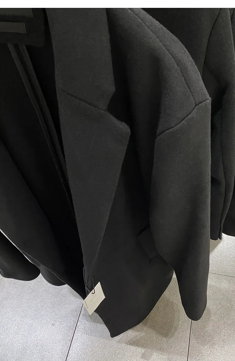 MAMELICCE Original design Mid-length woolen coat Wool-blend coat Classic business casual Autumn and winter trench coats Men coat