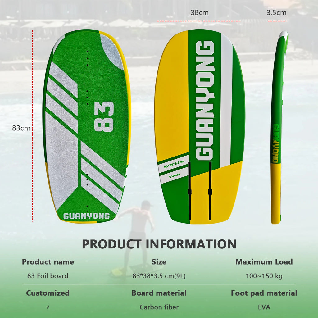 New 83cm Hydrofoil Surfboard Small Size Carbon Fiber Material 9L High Performance for Water Sports Non-Powered Surfing