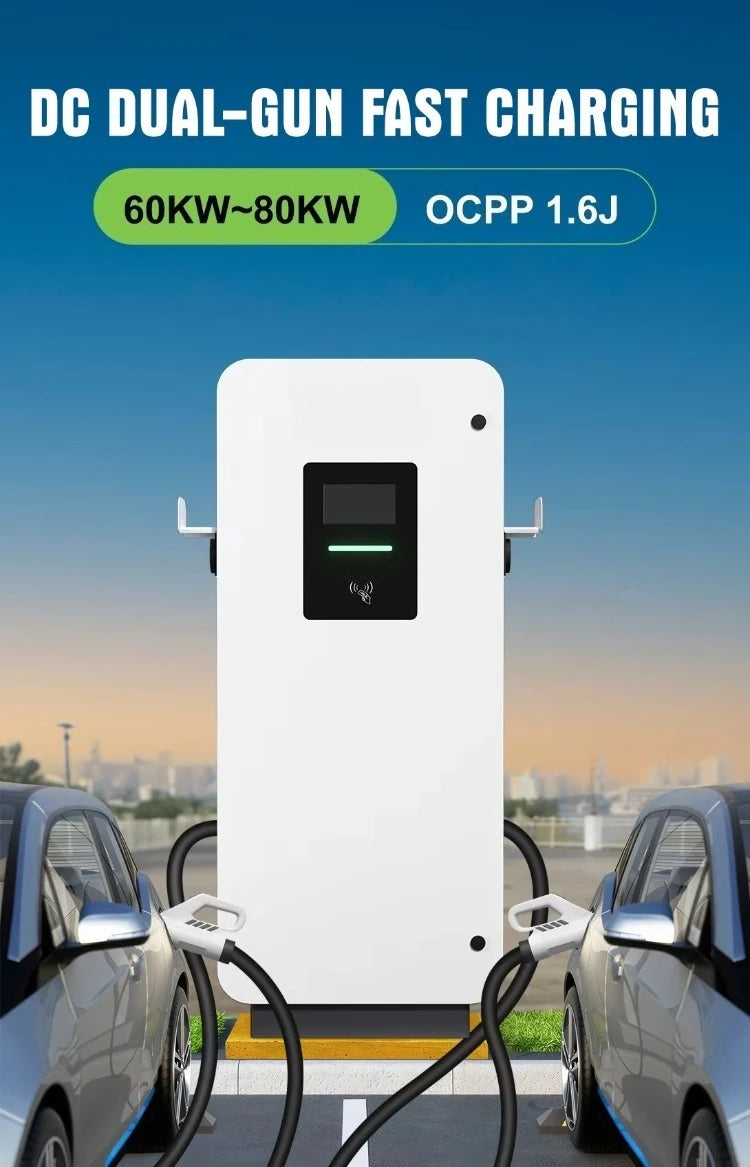 Commercial DC Fast EV Charger 60-240KW, High Power EV Charging Station, Quick Charge, Public & Private Use, Electric Vehicle