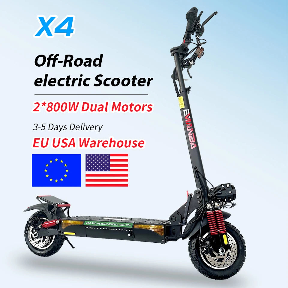 Thrimzol X4 Dual Motor Adult Off-Road Electric Scooter 48V 18AH Battery 60KM Range 150kg Max Load 3-7 Day Delivery