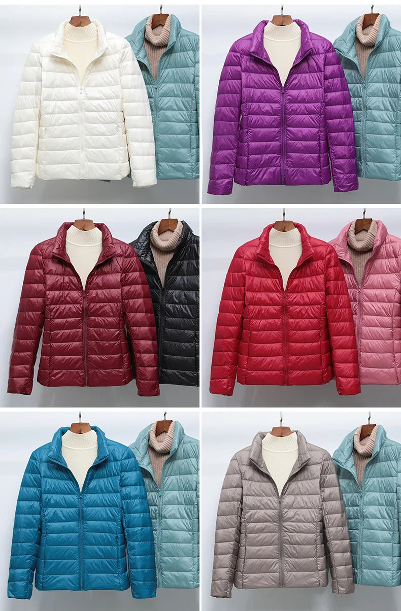 2024 New Women Thin Down Jacket White Duck Down Ultralight Jackets Autumn And Winter Warm Coats Portable Outwear