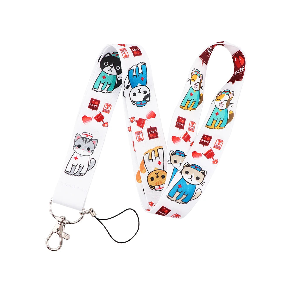 100 Designs Cute Art Lanyard for Keys Chain Badge Holder ID Credit Card Pass Hang Rope Lariat Mobile Phone Charm Accessories