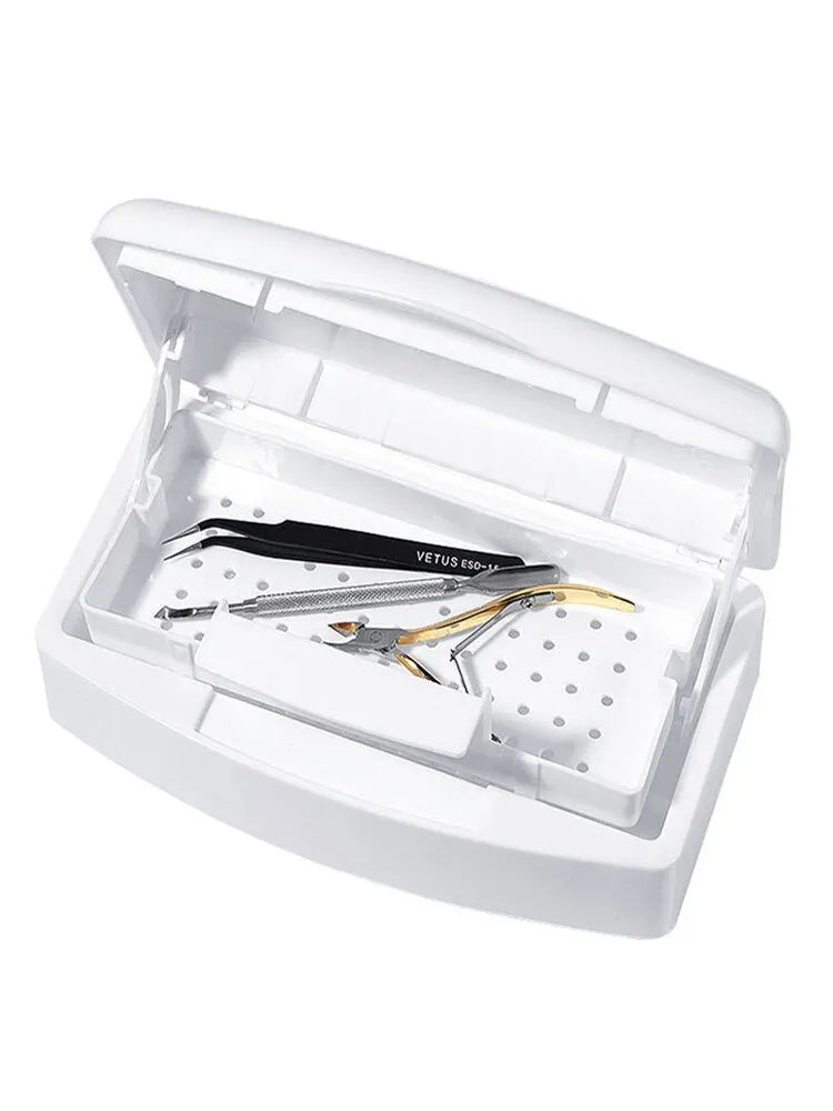 Nail Art Tools Sterilizer Tray White Sterilization Box Disinfection Container Manicure Tools for Salon Nails Accessoires