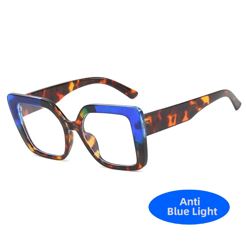 Oversized Square Frame Classic New Fashion Glasses Women Men Luxury Brand Designer Computer Games Anti-Blue Light Eyewear Unisex