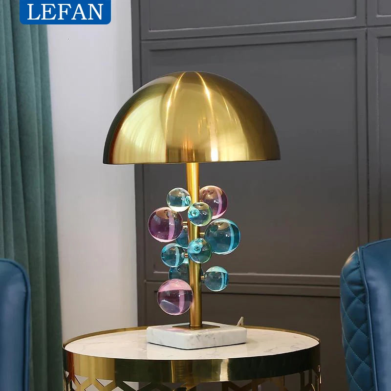 Morden italian designer Table Lamp Creative mushroom lamp Colorful Glass Ball Lamp for Living Room Bedroom Reading Lamp
