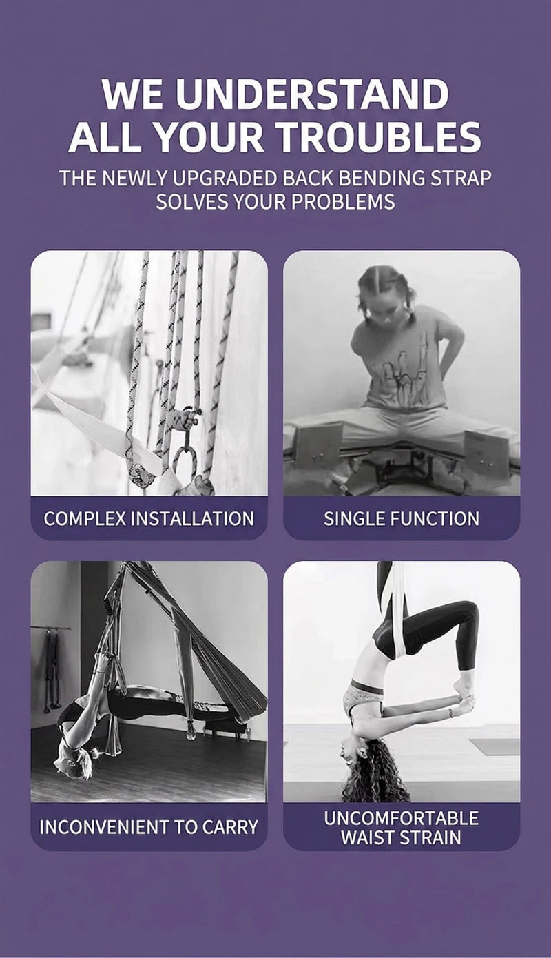 Hanging Rope For Aerial Yoga No-Drill Portable Lower Back Trainer Stretching Band Elastic Rope Dance Training Fitness Equipment